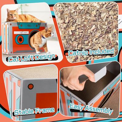 Retro Mix Tape Cat Scratcher & Hideaway