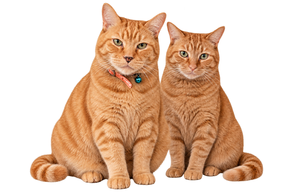 Kami and Kaze, Shinto's orange tabby cats