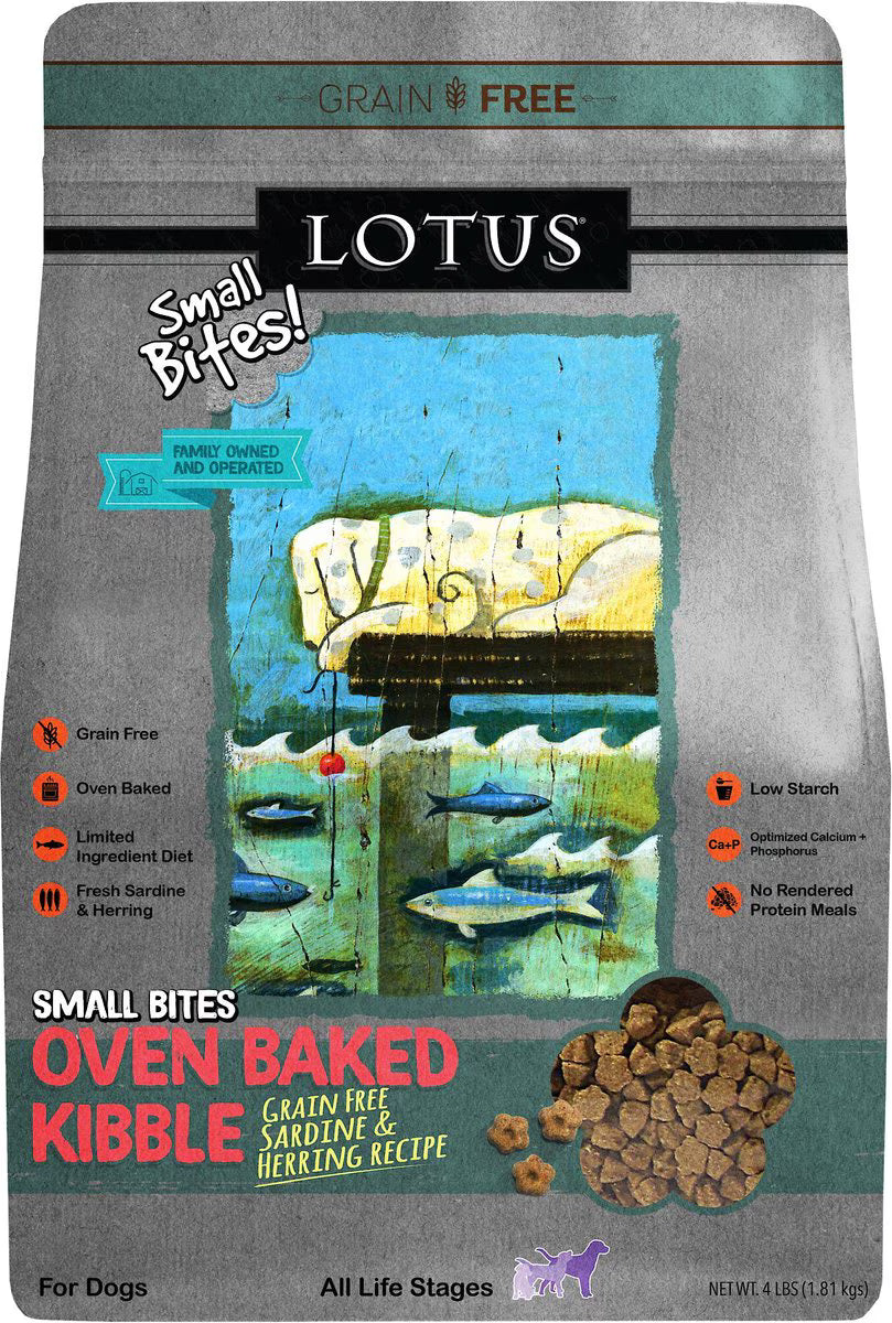 Lotus Oven-Baked Small Bites Sardine & Herring Dry Dog Food – 4 lb