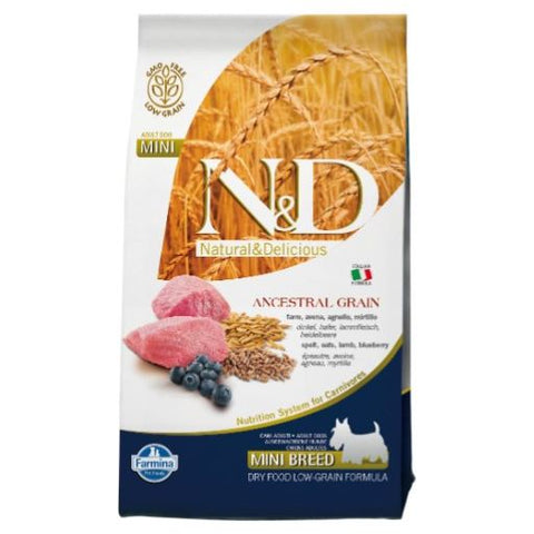 Farmina N&D Ancestral Grain Lamb, Blueberry & Oats Adult Mini Dog Food