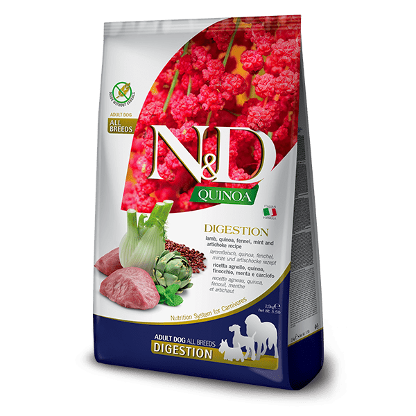 N&D Quinoa Digestion Dry Dog Food – Lamb, Quinoa, Fennel, Mint & Artic