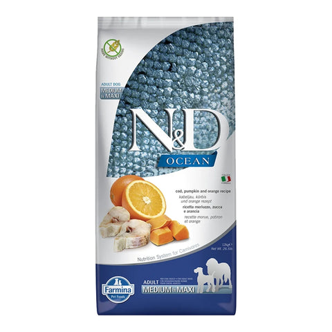 Farmina N&D Ocean Cod, Pumpkin & Orange Dog Food – 26.4 lb
