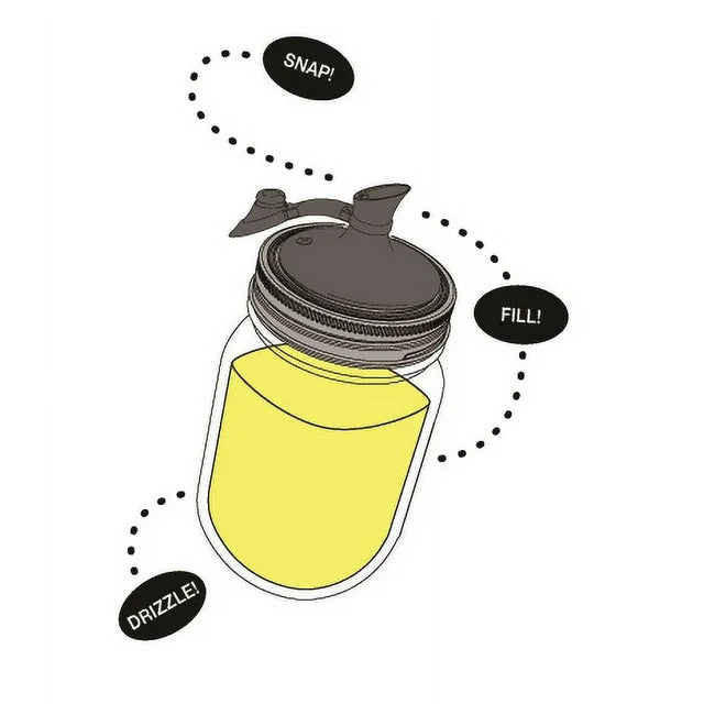Jarware Black Oil Cruet for Regular Mouth Mason Jars