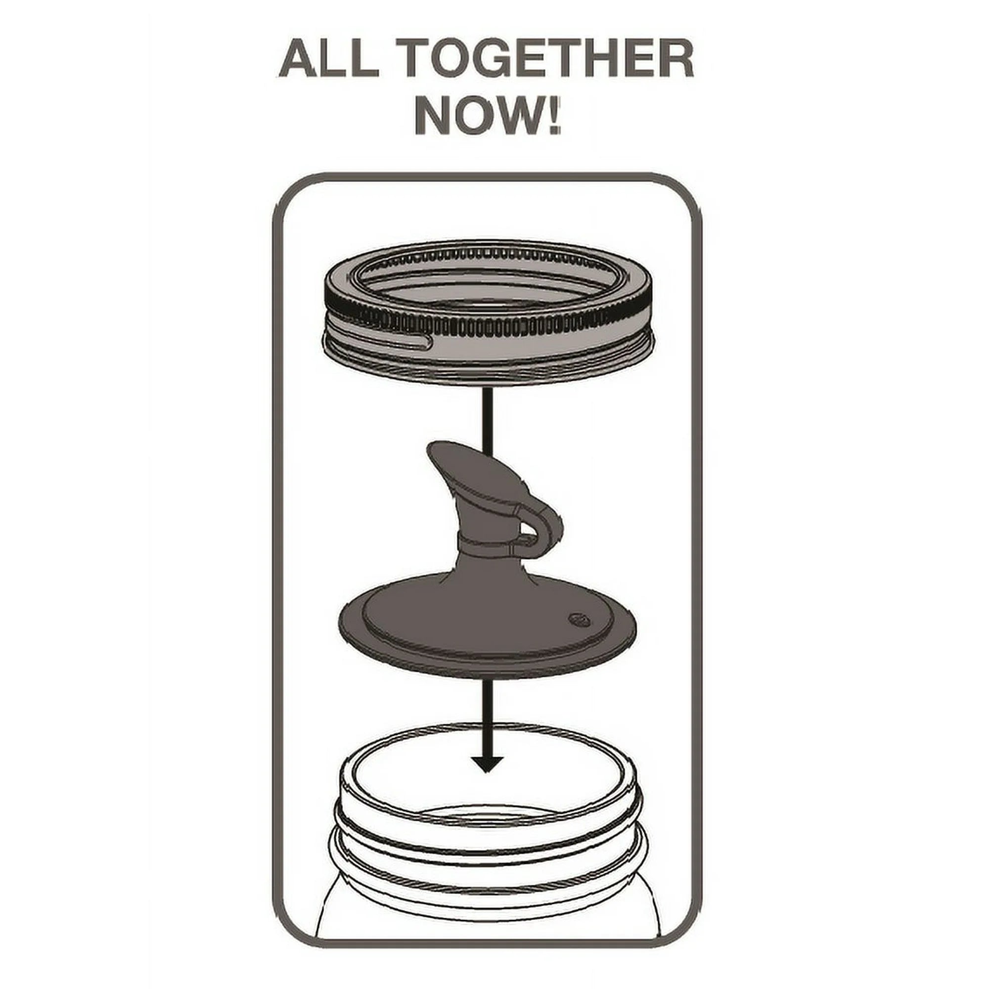 Jarware Black Oil Cruet for Regular Mouth Mason Jars