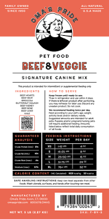 Oma’s Pride Beef & Veggie Raw Dog Food – 1 lb