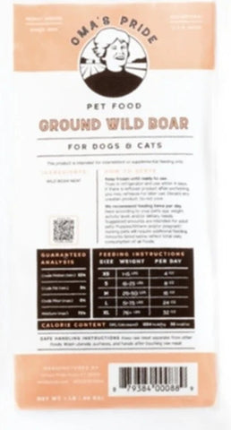 Oma’s Pride Ground Wild Boar – 1 lb