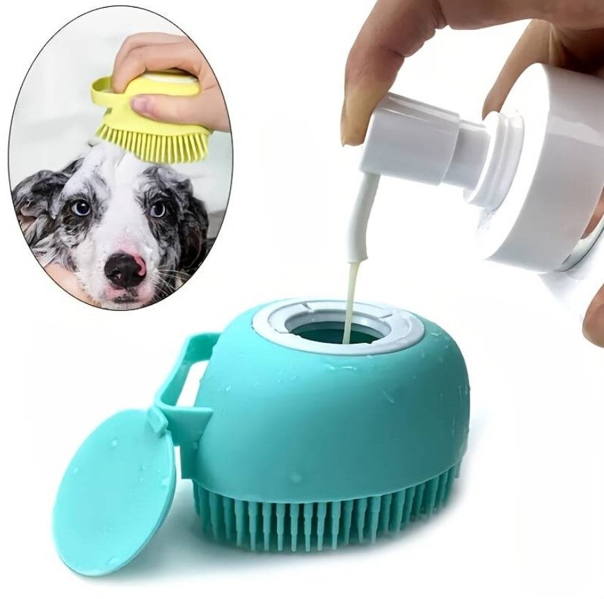 Silicone Pet Shampoo Brush - Blue