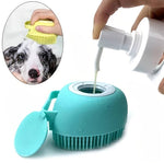 Silicone Pet Shampoo Brush – Gentle Bath & Grooming Scrubber (Blue)