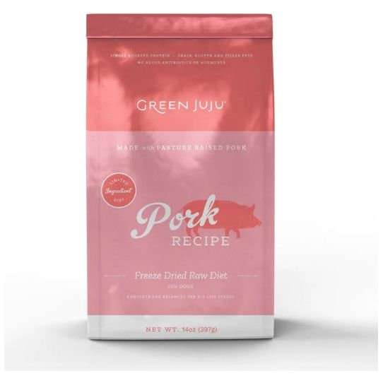 Green Juju Pork Freeze-Dried Dog Food – 14 oz