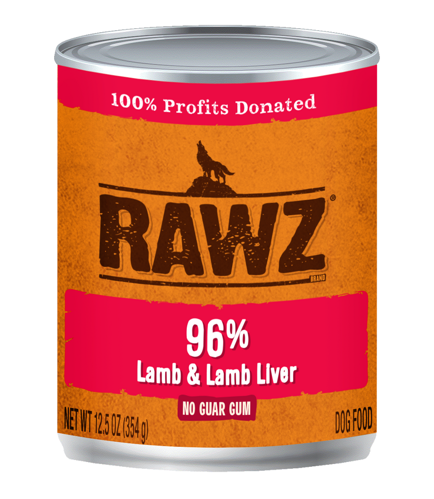 RAWZ 96% Lamb & Lamb Liver Wet Dog Food – 12.5 oz