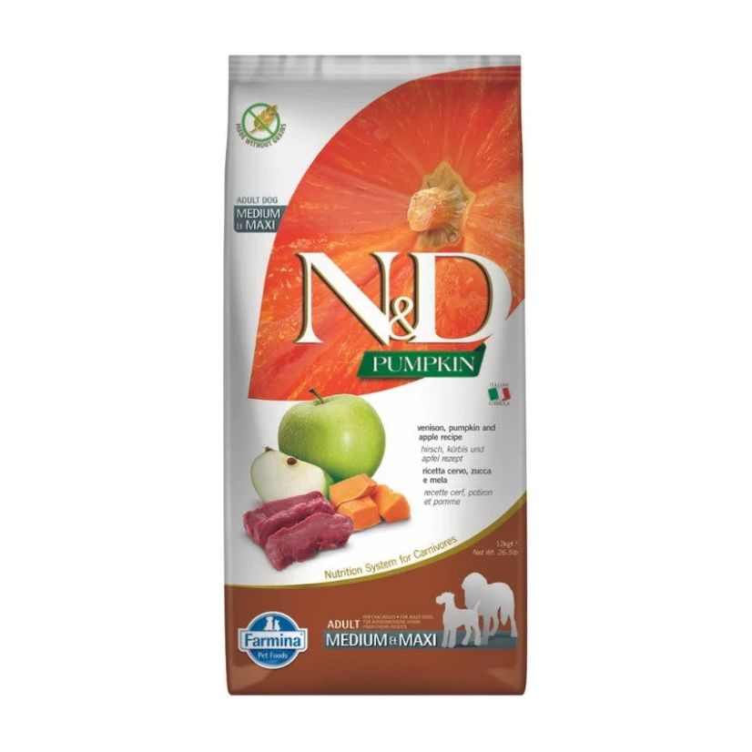 N&D - Venison, Pumpkin & Apple Recipe - Adult Med/Maxi Dogs - 26.5lb.