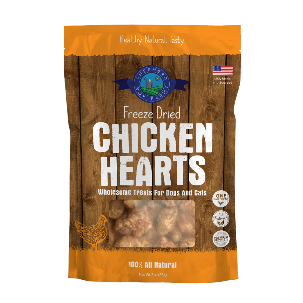 Shepherd Boy Farms Freeze-Dried Chicken Hearts – 3 oz