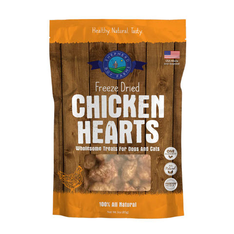 Shepherd Boy Farms Freeze-Dried Chicken Hearts – 3 oz