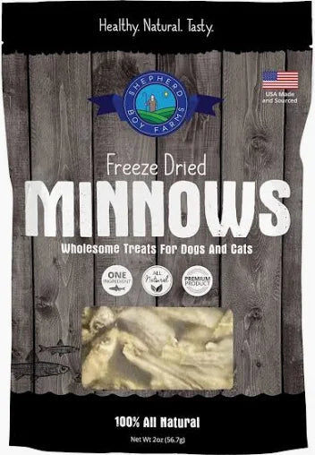 Shepherd Boy Farms Freeze-Dried Minnows – Dog & Cat Treats, 2 oz