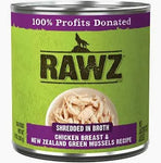 RAWZ Shredded in Broth | Chicken Breast & Green Mussels | 10 oz Can