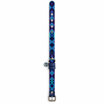 Tulum Holbox thin handwoven dog collar in blue teal and purple