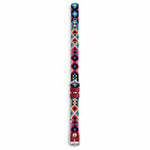 Tulum Holbox thin handwoven dog collar in pink blue and lime