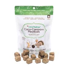 CocoTherapy Turkey, Spinach & Coconut Meatballs – Dog & Cat Treats, 2.5 oz