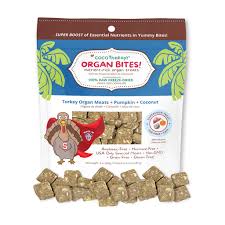 CocoTherapy Turkey & Pumpkin Organ Bites – Dog & Cat Treats, 3 oz