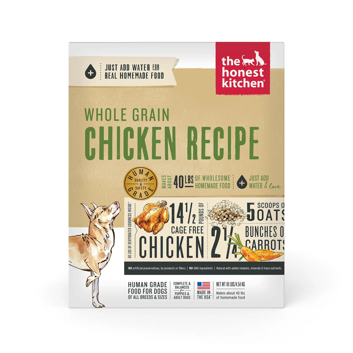The Honest Kitchen Whole Grain Chicken Dehydrated Dog Food – 10 lb