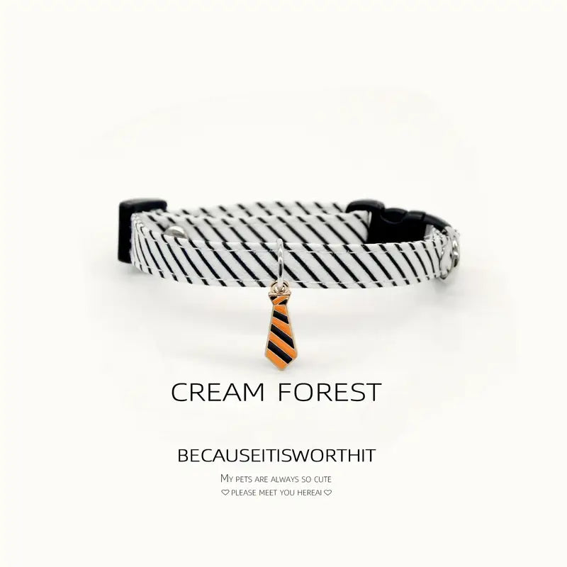 White Stripe Cat Collar
