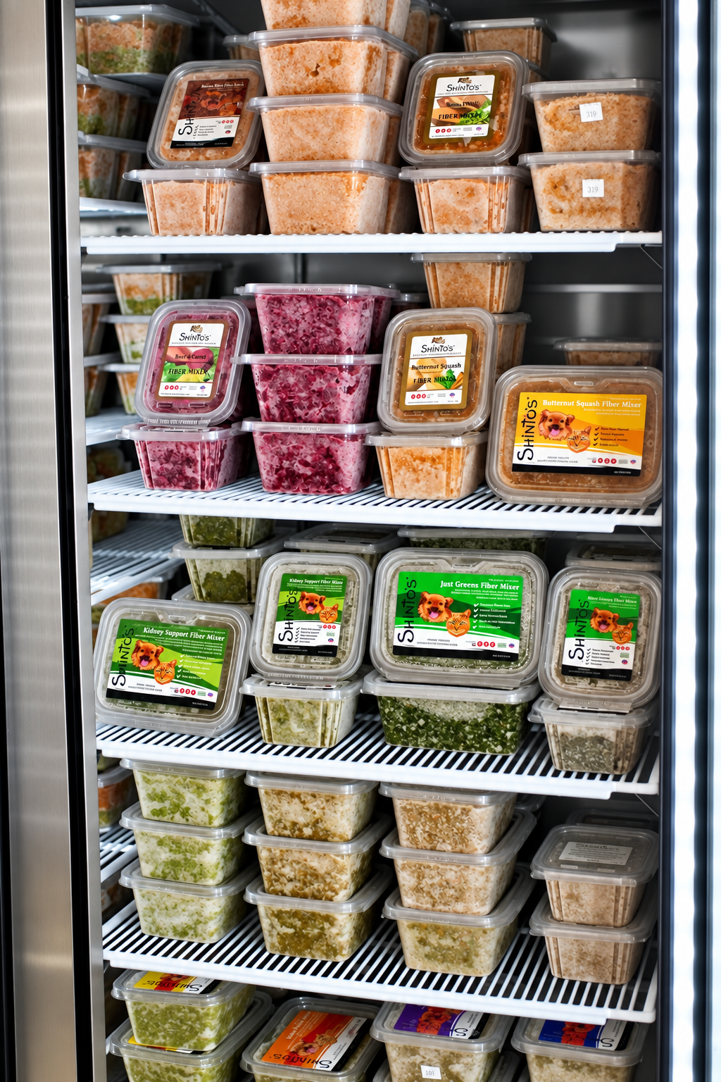 Shinto’s fiber mixers arranged in a retail freezer