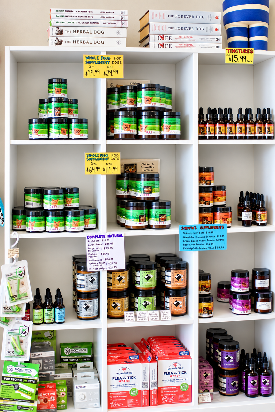 Shinto’s supplements and toppers arranged on the retail store shelves