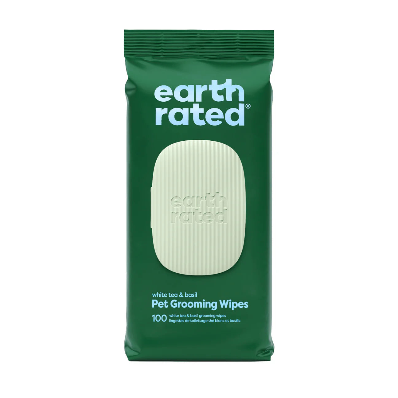 Earth Rated Dog Wipes White Tea & Basil – Hypoallergenic Grooming Wipes for Dogs, 100-Count