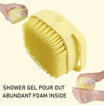 Silicone Pet Shampoo Brush – Gentle Bath &amp; Grooming Scrubber - Yellow