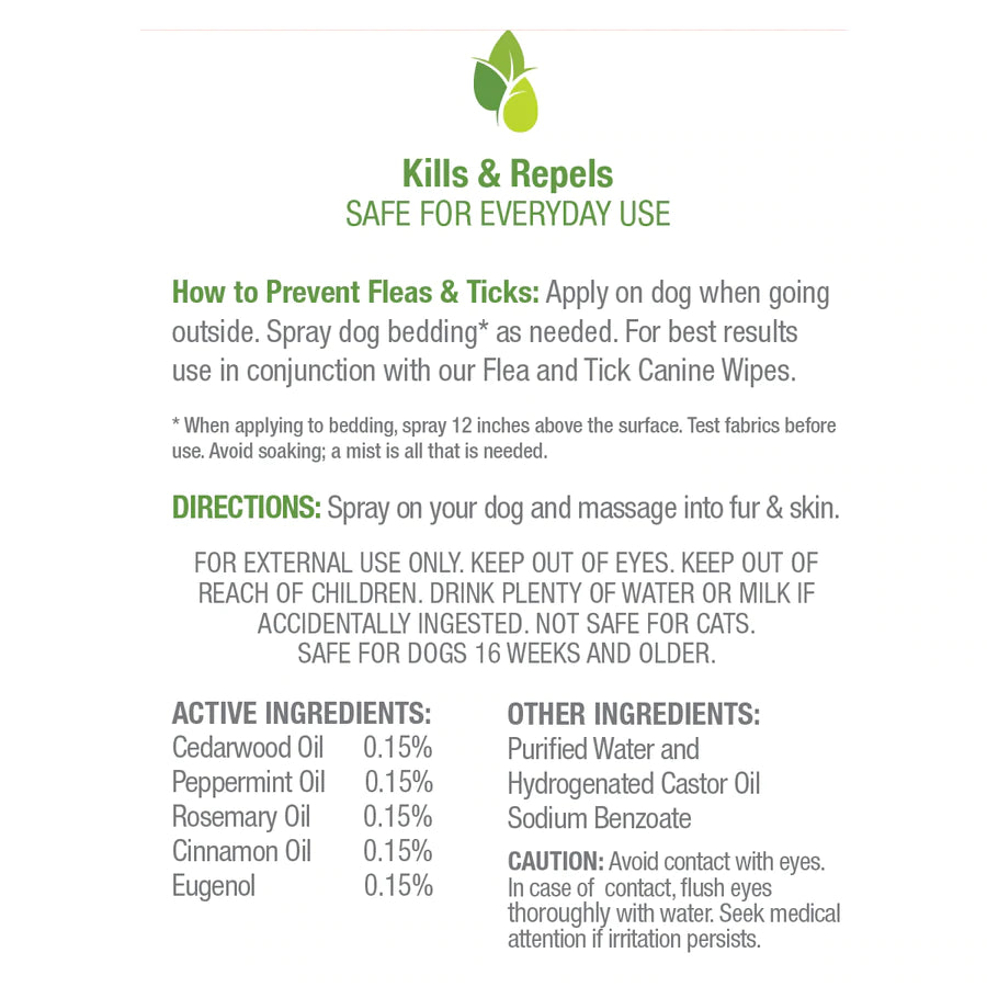 Pure & Natural Pet Flea & Tick Spray Refill – Dogs, 10 oz