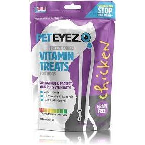 PetEyez Freeze-Dried Vitamin Treats for Dogs – Chicken Flavor, Eye Health Support, Grain-Free