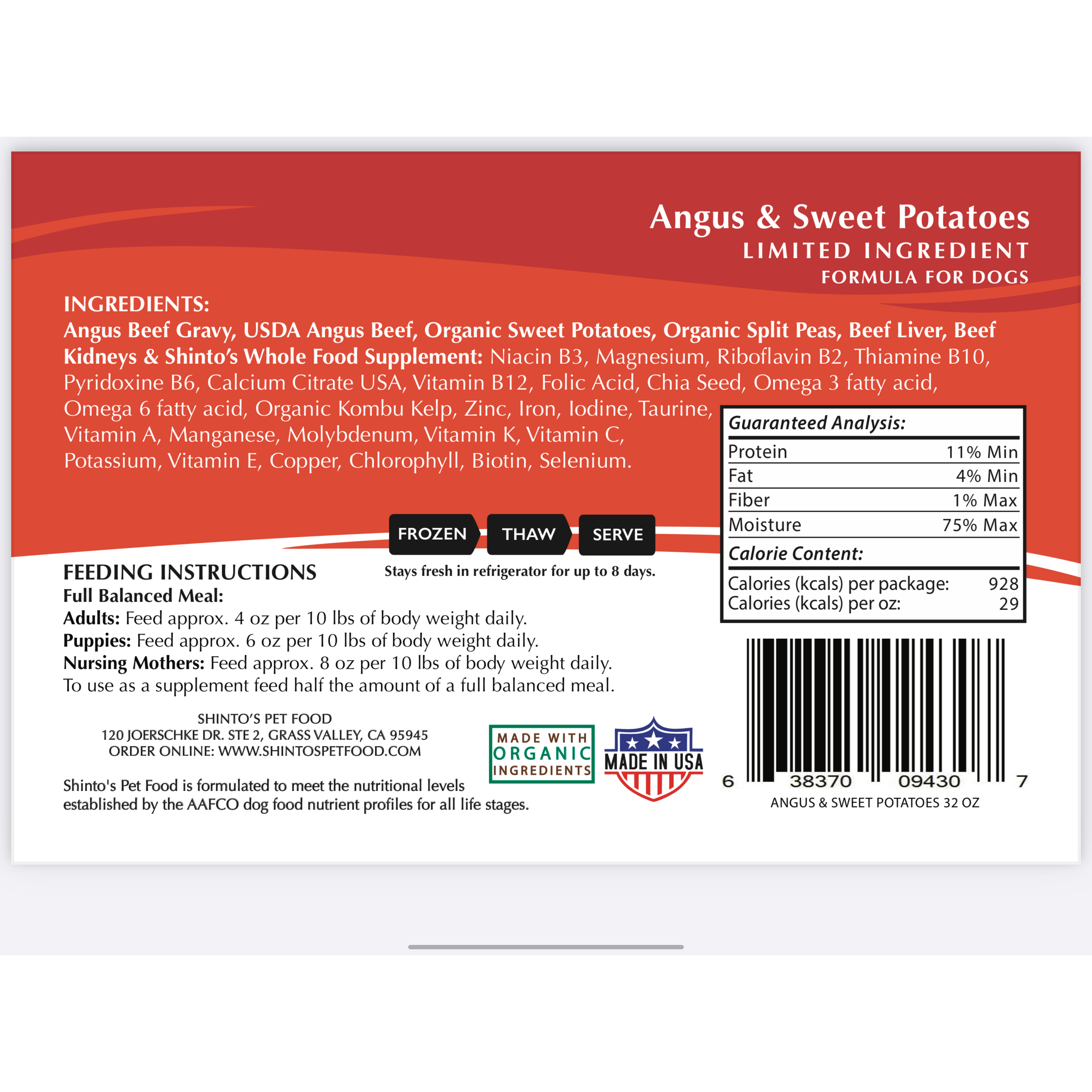 Angus & Sweet Potatoes Formula - for Dogs