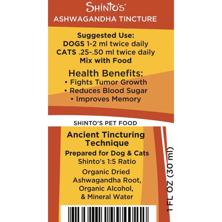 Shinto’s Ashwagandha Tincture for Dogs & Cats – 1 oz
