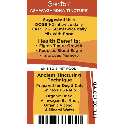 Shinto’s Ashwagandha Tincture for dogs and cats