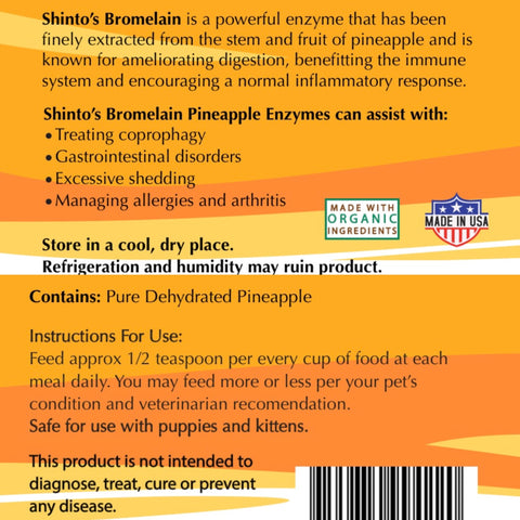 Shinto’s Bromelain Pineapple Enzyme for dogs and cats