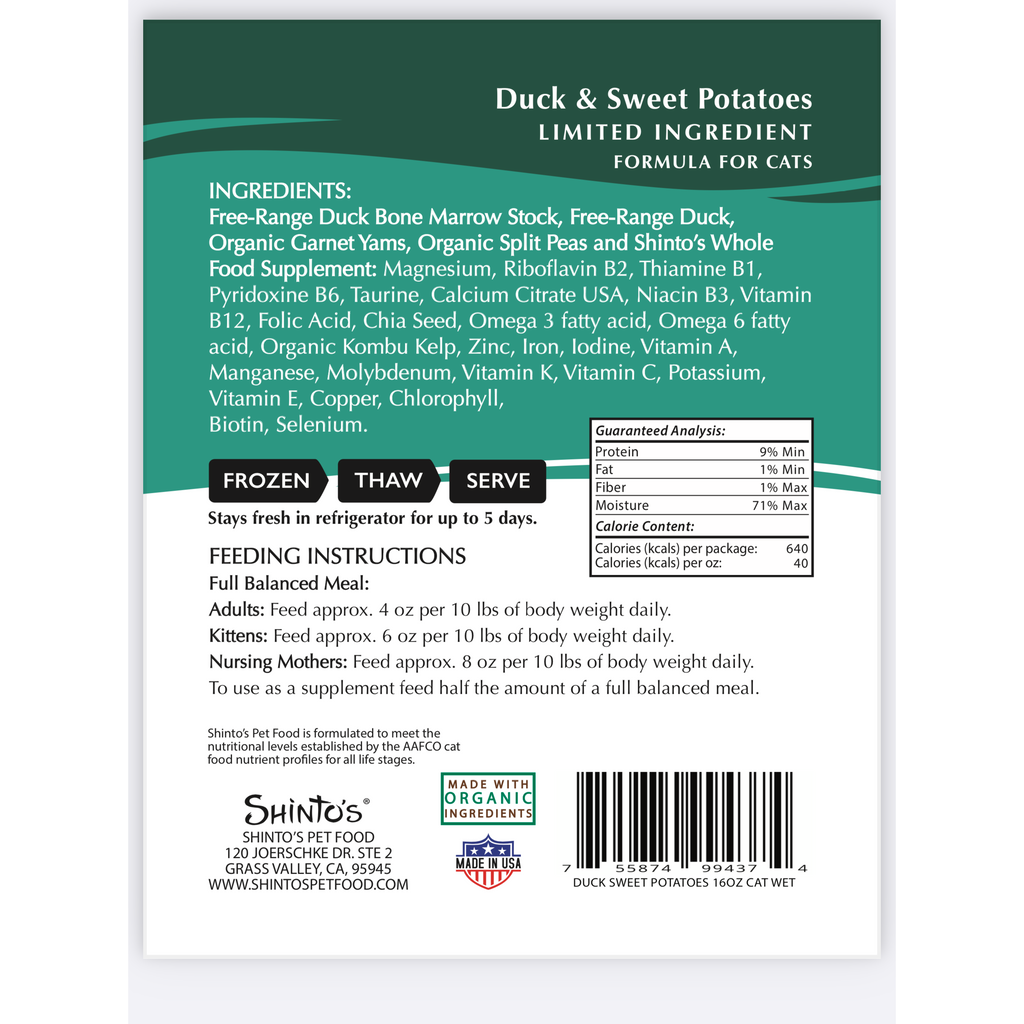 Shinto’s Duck & Sweet Potato Fresh Cat Food product image