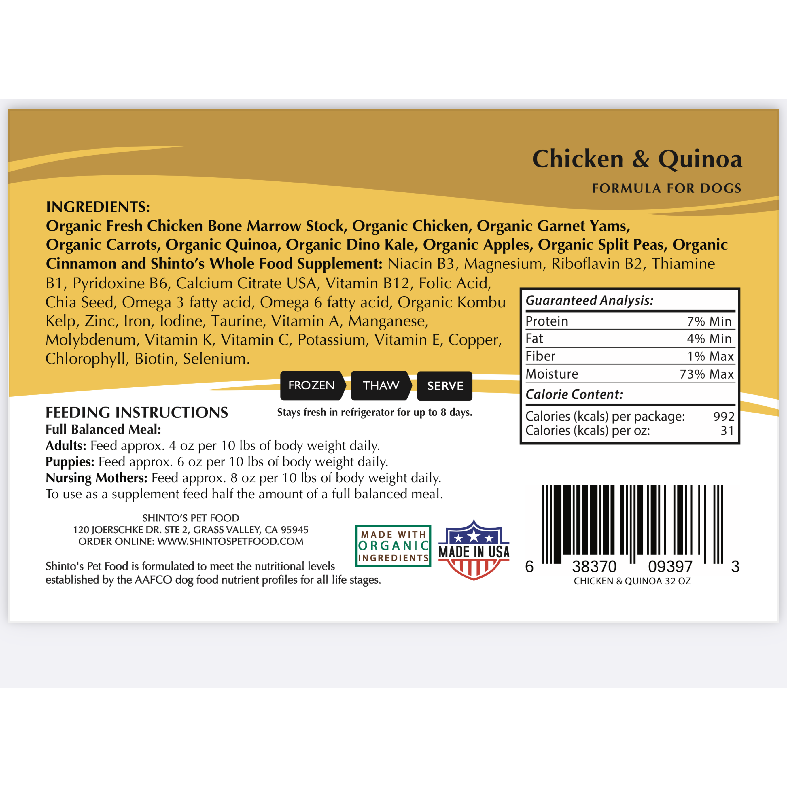 Chicken & Quinoa Formula - For Dogs
