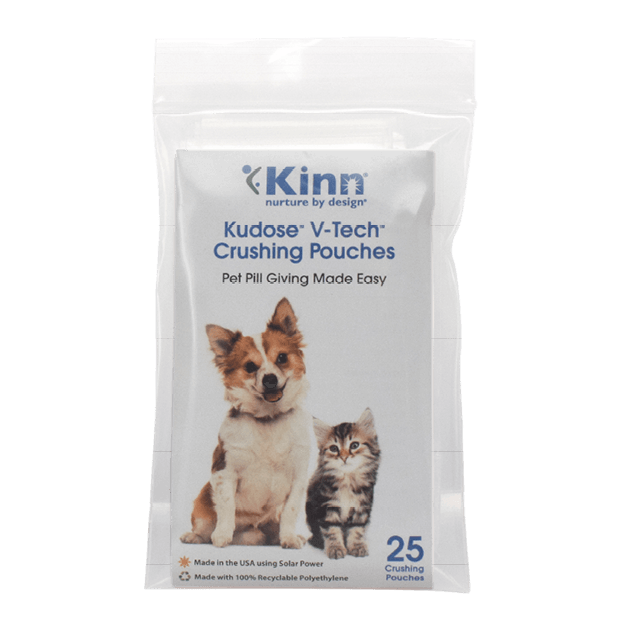 Kinn Kudose V-Tech Crushing Pouches – 25 Count | Easy Pet Pill Administration