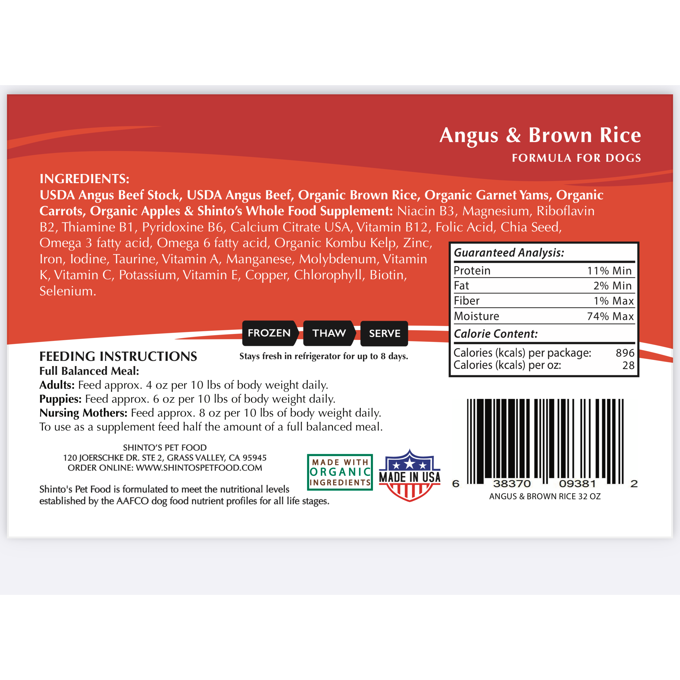 Angus & Brown Rice Formula - for Dogs