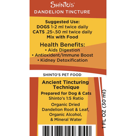 Shinto’s Dandelion Tincture for dogs and cats