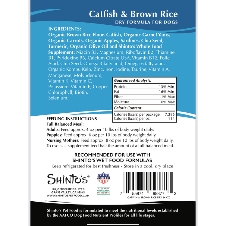 Shinto’s Catfish & Brown Rice Dry Dog Food
