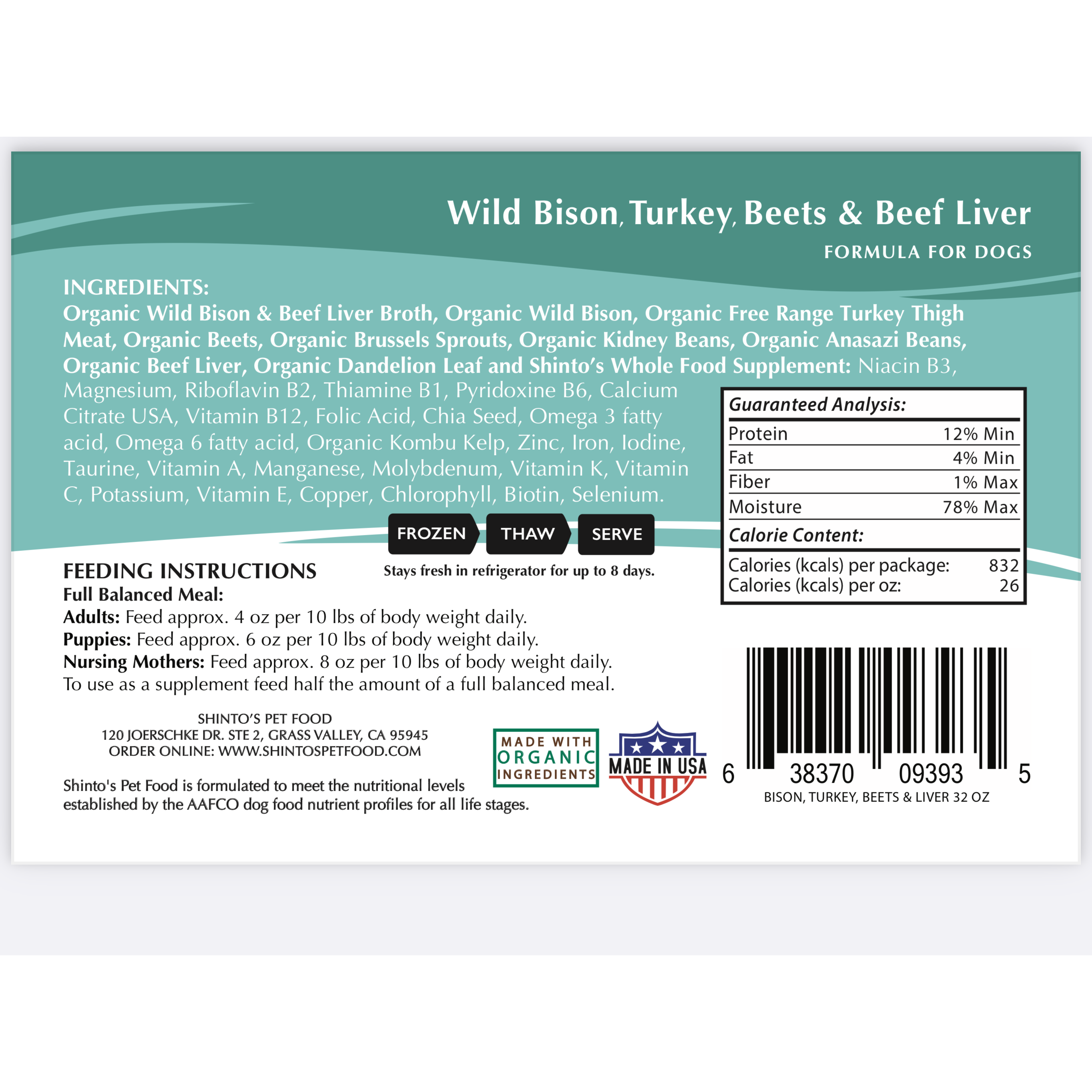 Wild Bison & Beets Formula - for Dogs