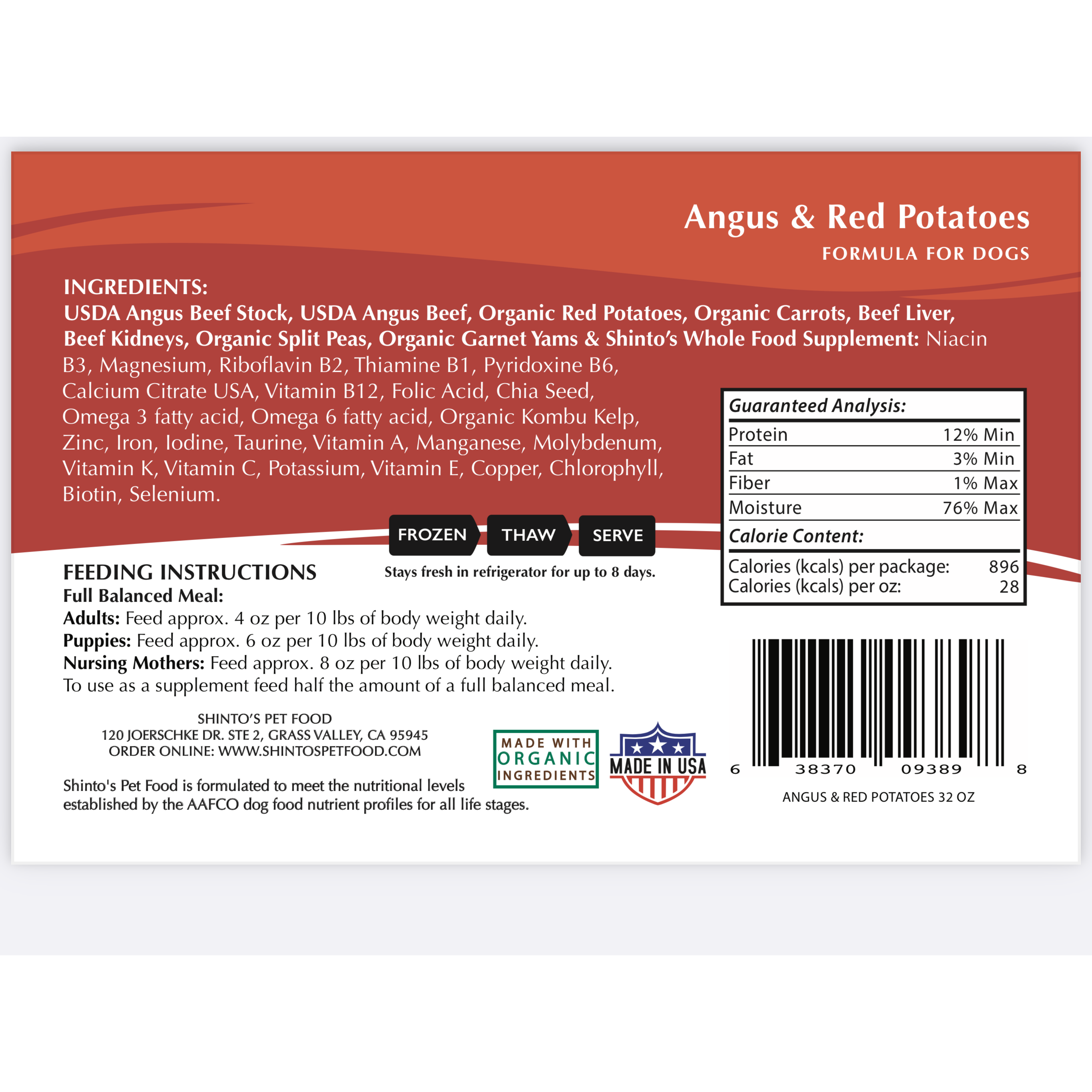 Angus & Red Potatoes Formula - for Dogs