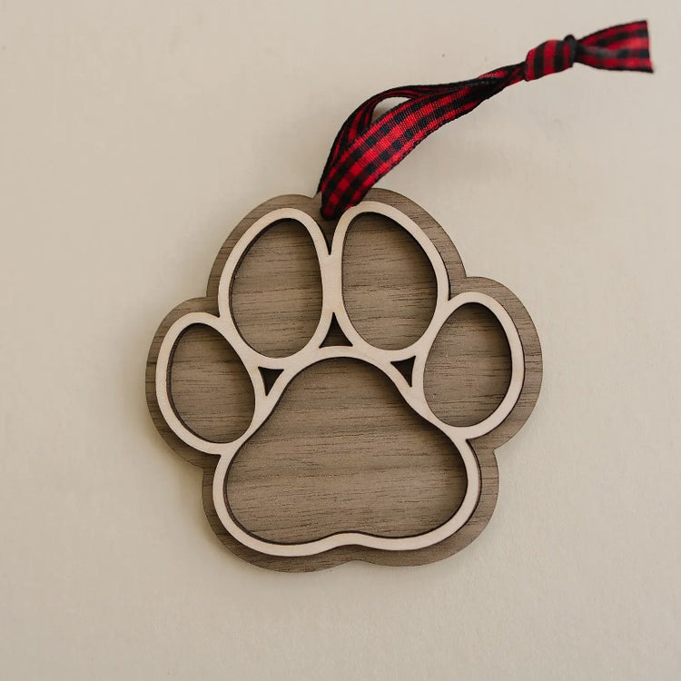 Woodlander Paw Print Christmas Ornament