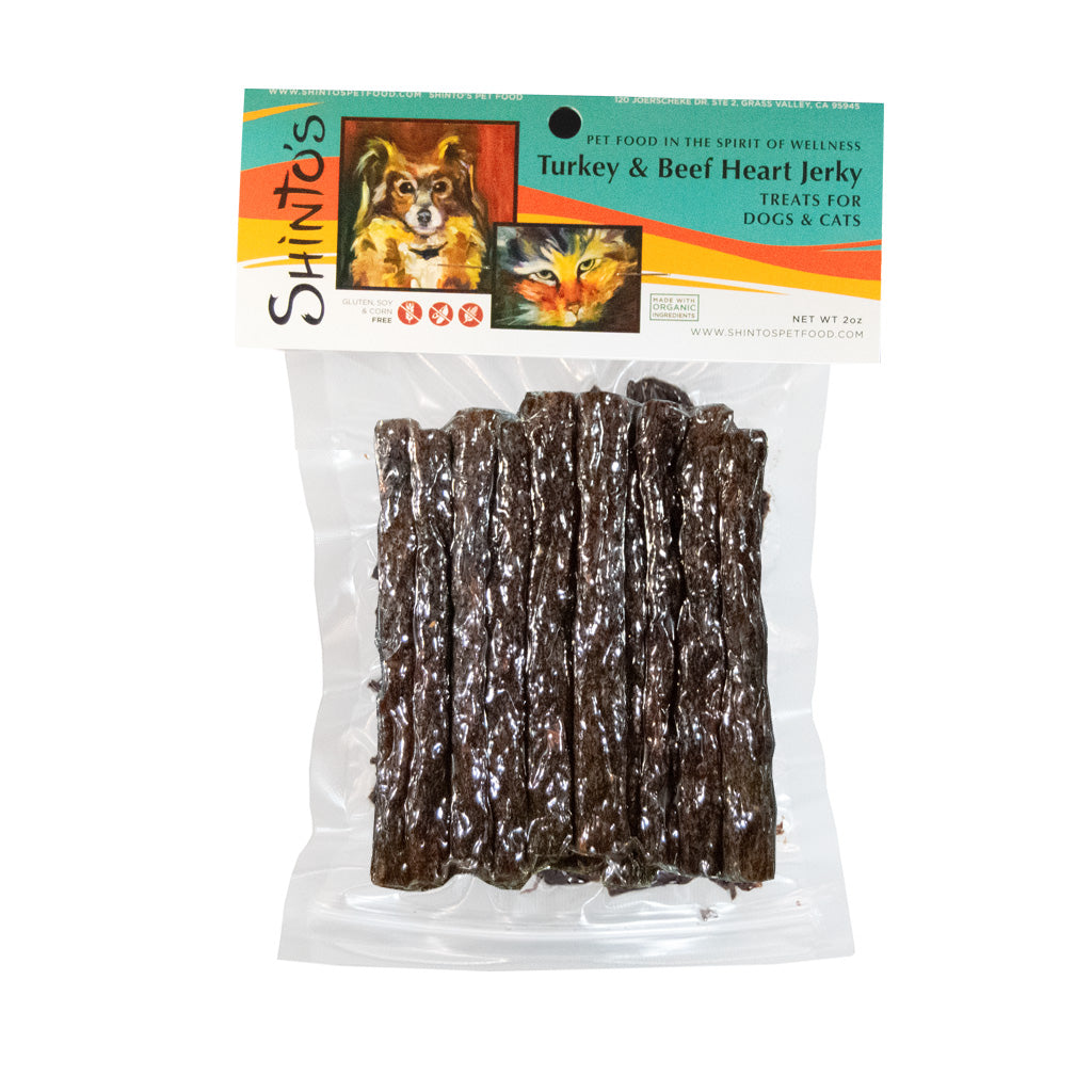 Turkey & Beef HEART Jerky - Treats for Dogs & Cats -Sticks/Ends